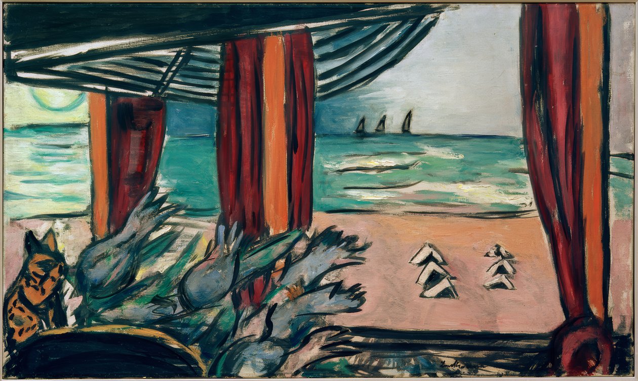 Krajobraz Morza Północnego z namiotami autorstwa Max Beckmann