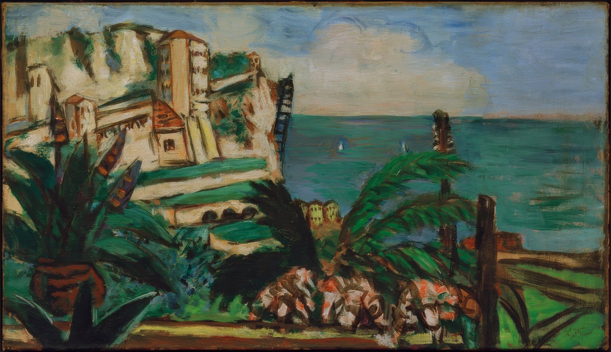 Krajobraz Riwiery ze skałami autorstwa Max Beckmann