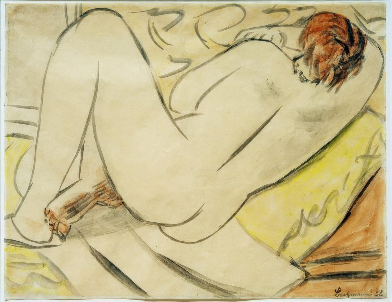 Nagie od tyłu, leżące autorstwa Max Beckmann
