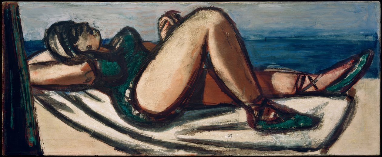 Spanie na plaży autorstwa Max Beckmann