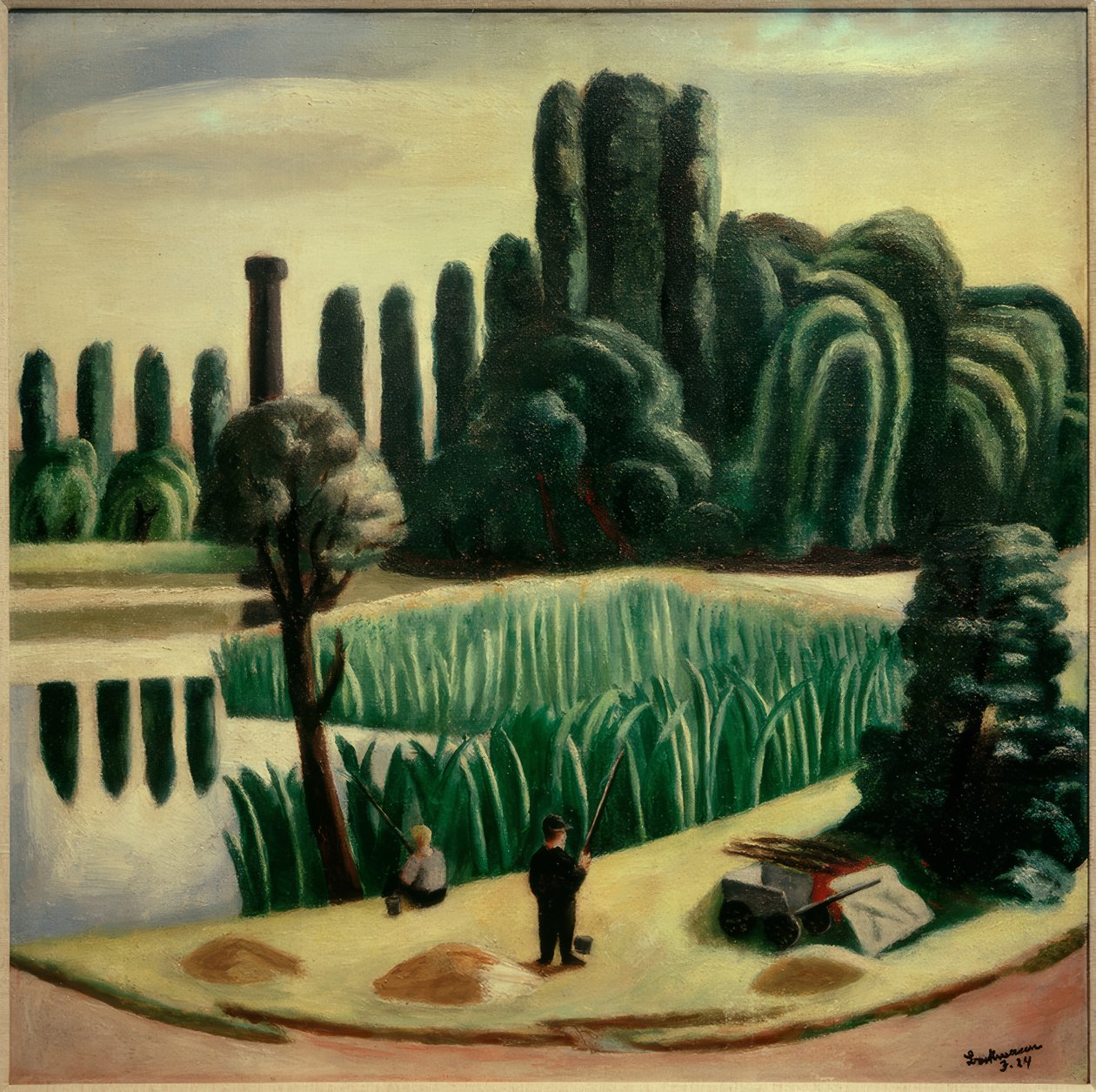 Pejzaż morski z topolami autorstwa Max Beckmann