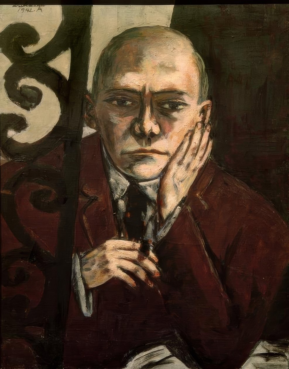 Autoportret w barze autorstwa Max Beckmann