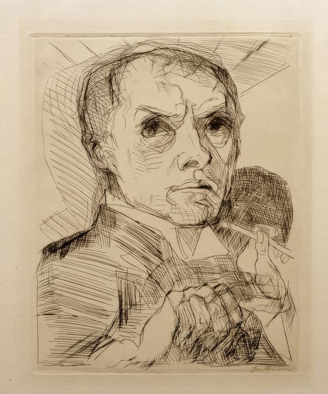 Autoportret z rysikiem autorstwa Max Beckmann