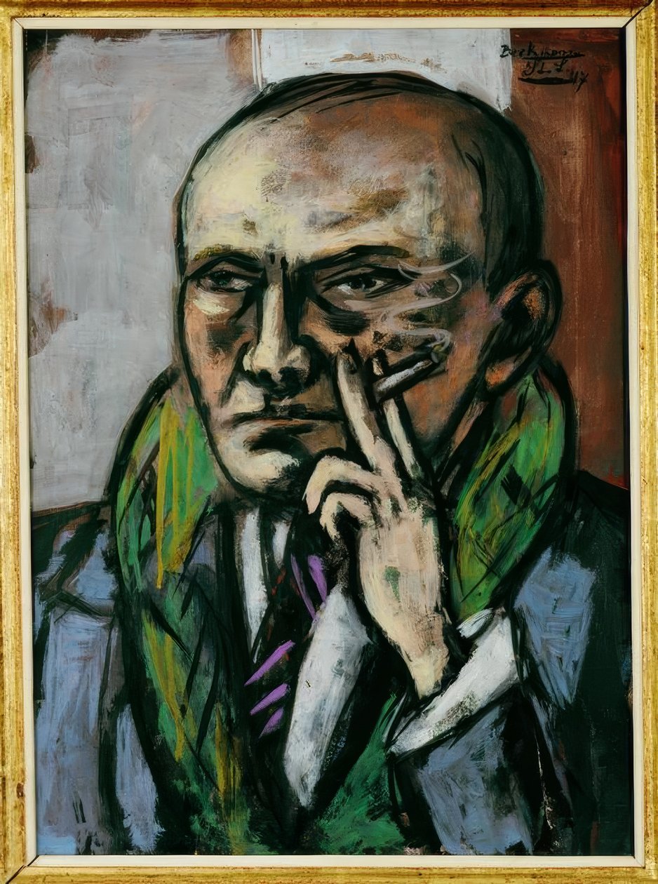 Autoportret z papierosem autorstwa Max Beckmann