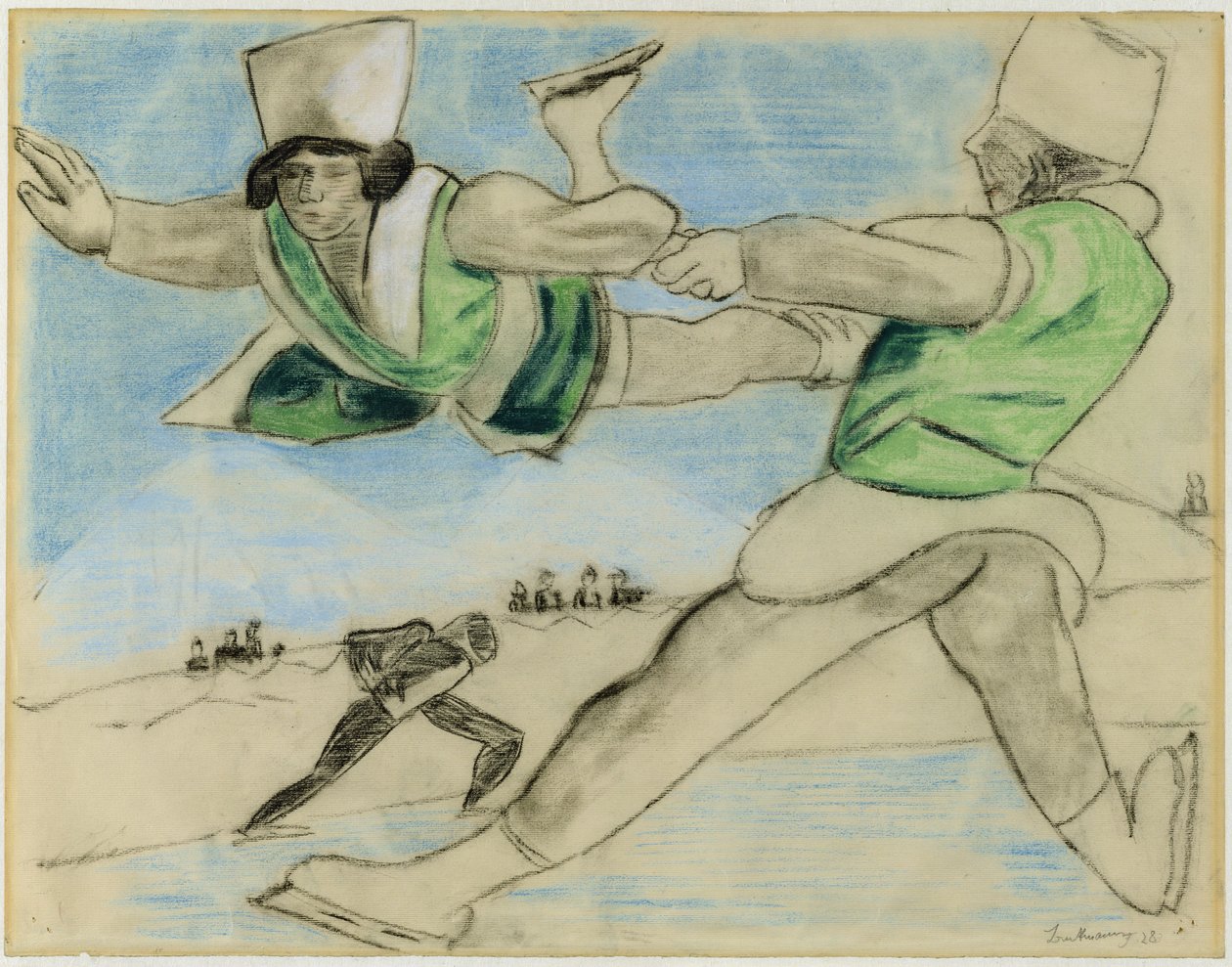Łyżwiarze w Davos autorstwa Max Beckmann