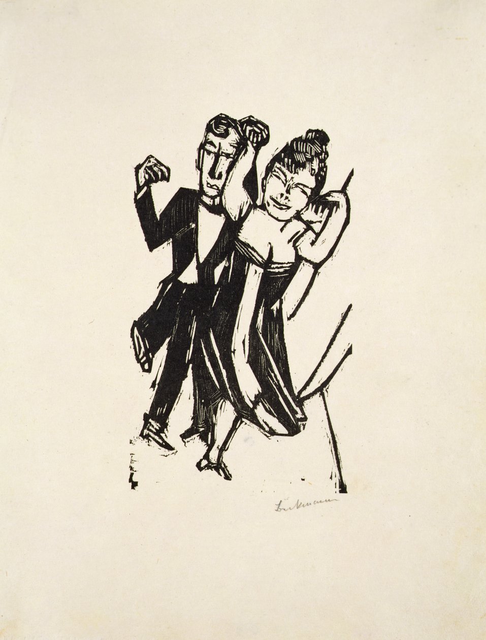 Mała tańcząca para (drzeworyt) autorstwa Max Beckmann