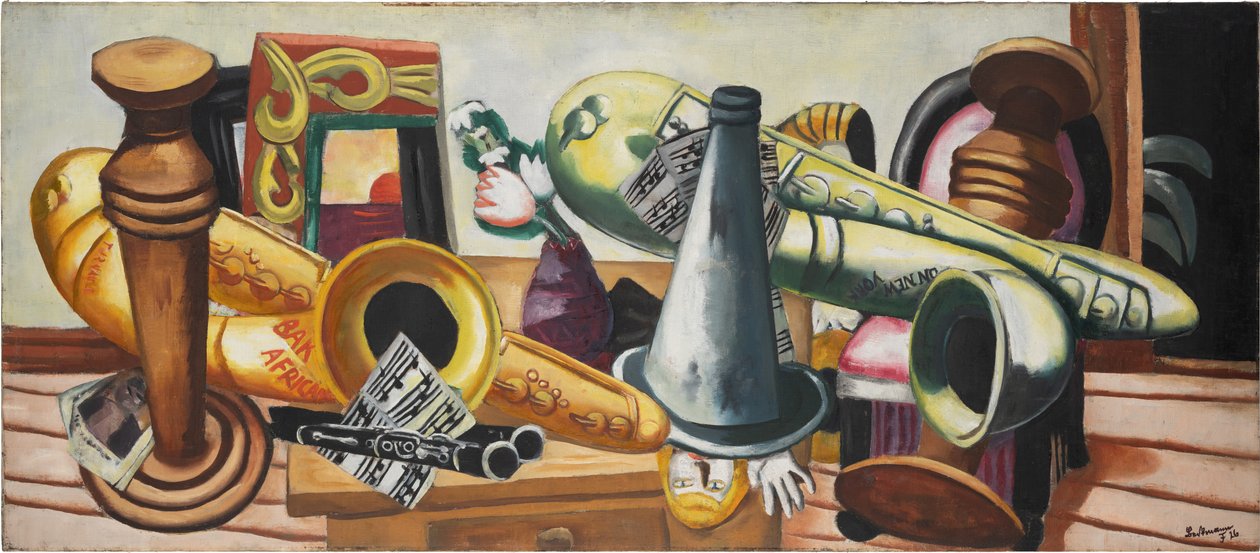 Martwa natura z saksofonami autorstwa Max Beckmann