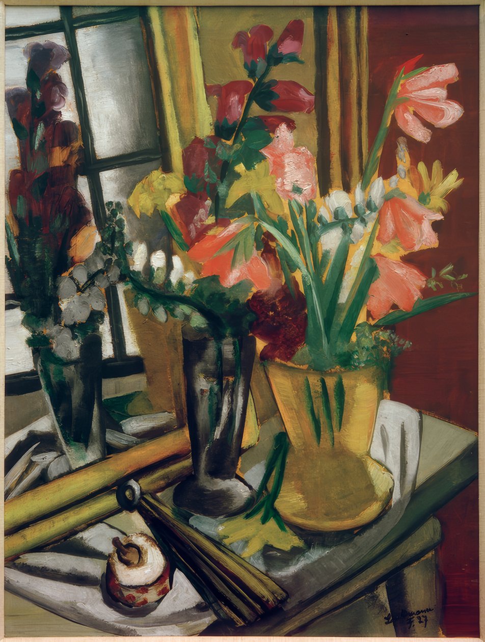 Martwa natura z lustrem autorstwa Max Beckmann