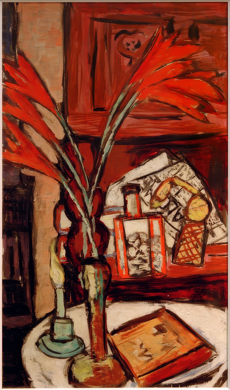 Martwa natura z zieloną świecą autorstwa Max Beckmann