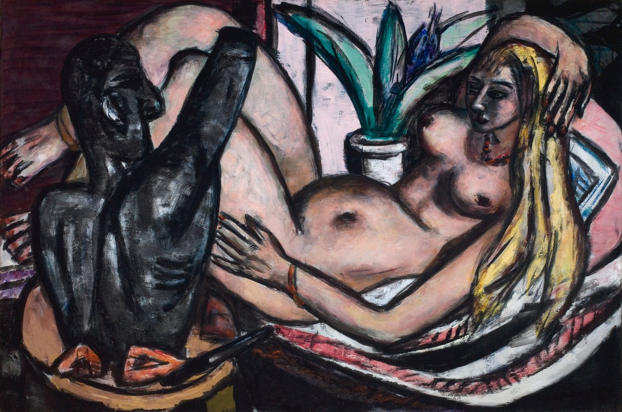 Studio (akt kobiecy i rzeźba) autorstwa Max Beckmann