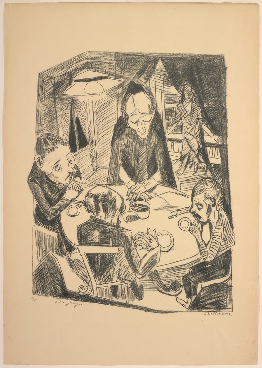 Głód, płyta piąta z Die Hölle autorstwa Max Beckmann