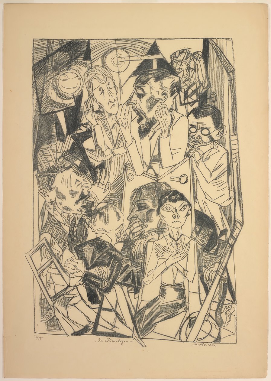 Ideologowie, płyta szósta z Die Hölle autorstwa Max Beckmann