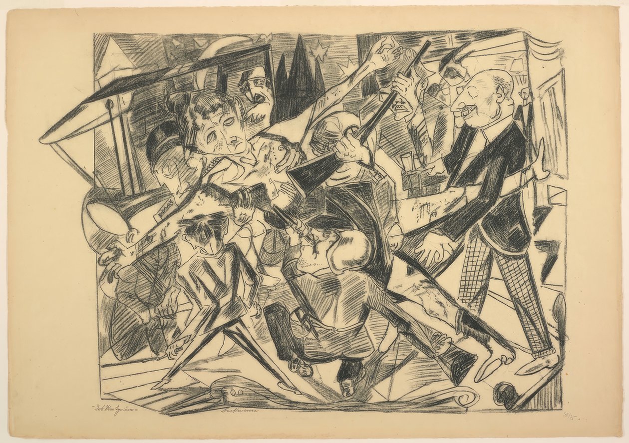 Męczeństwo, płyta czwarta z Die Hölle autorstwa Max Beckmann