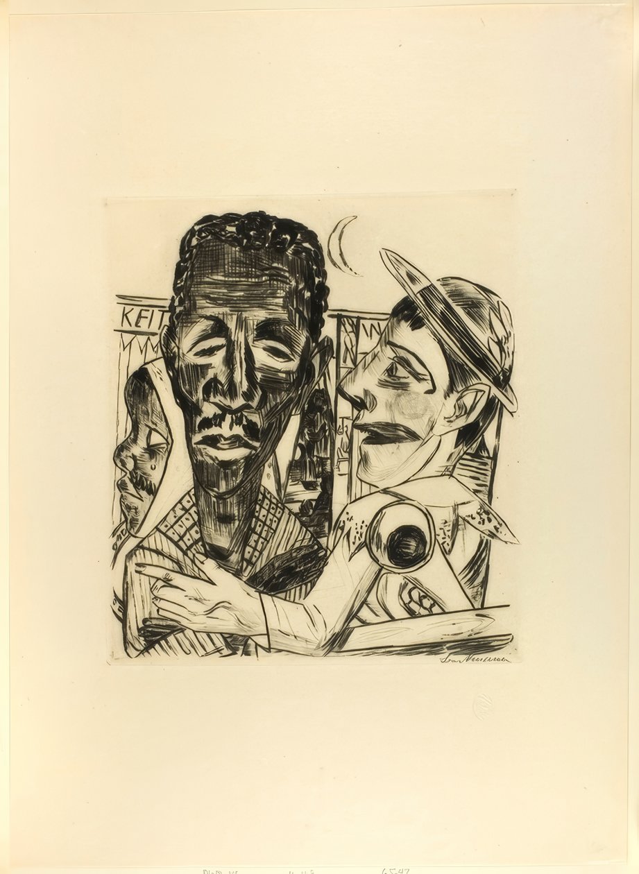 Murzyn, płyta szósta z Jahrmarkt autorstwa Max Beckmann