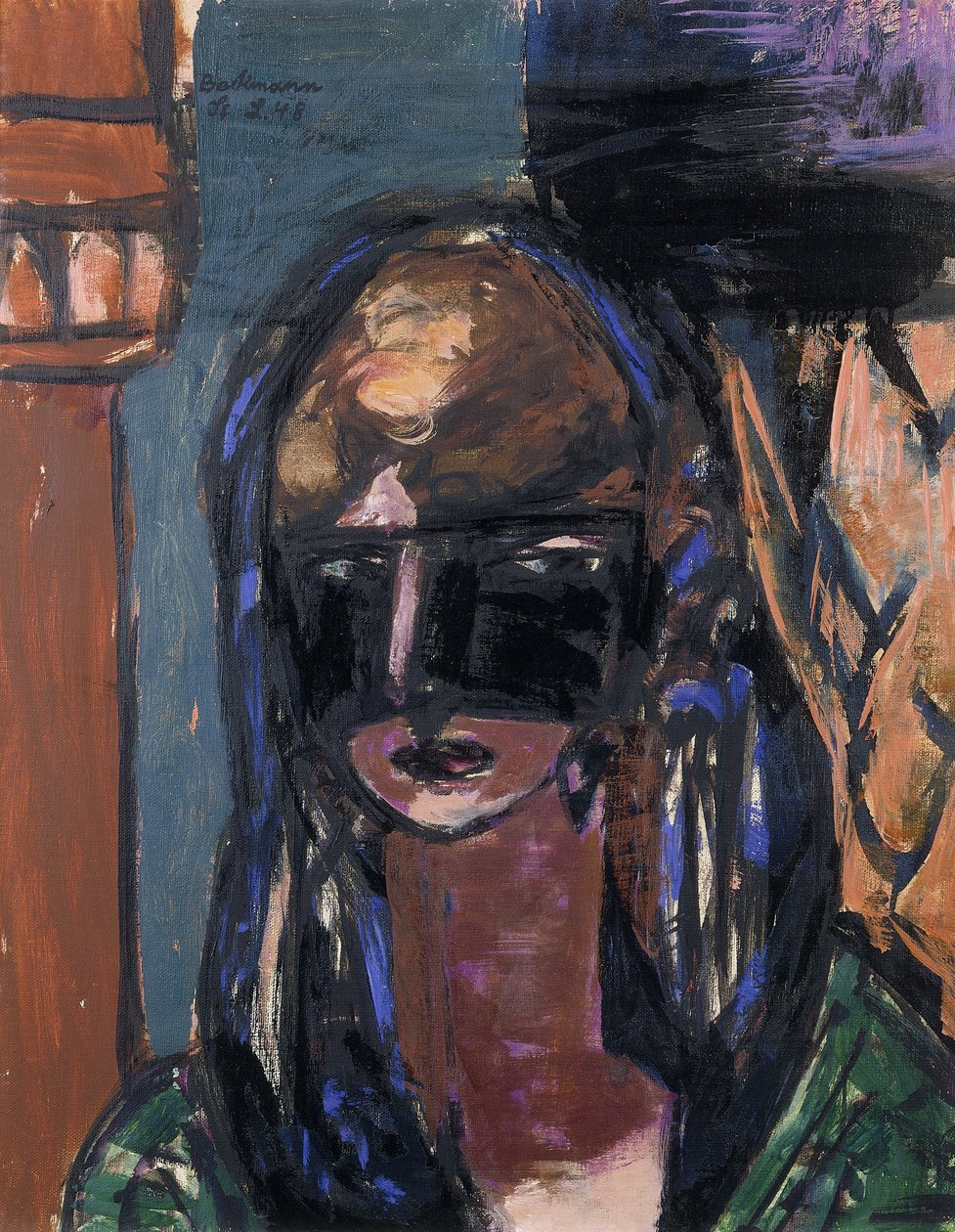 kobieta z maską; kobieta z maską autorstwa Max Beckmann