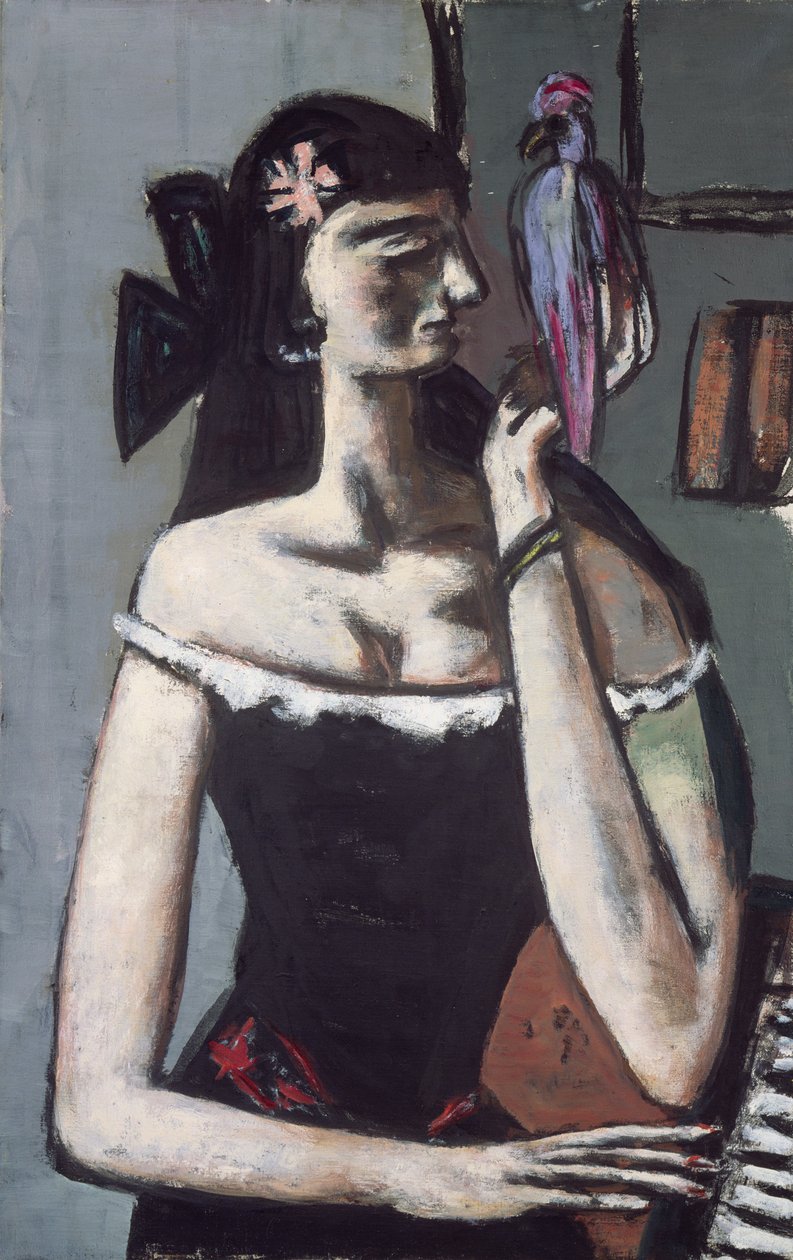 Kobieta z papugą autorstwa Max Beckmann