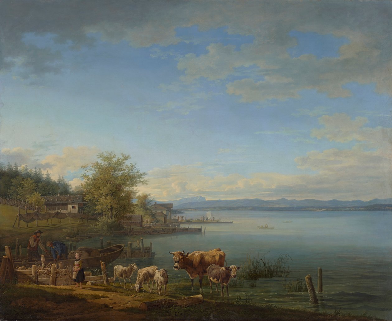 Wschodni brzeg jeziora Starnberg autorstwa Max Joseph Wagenbauer