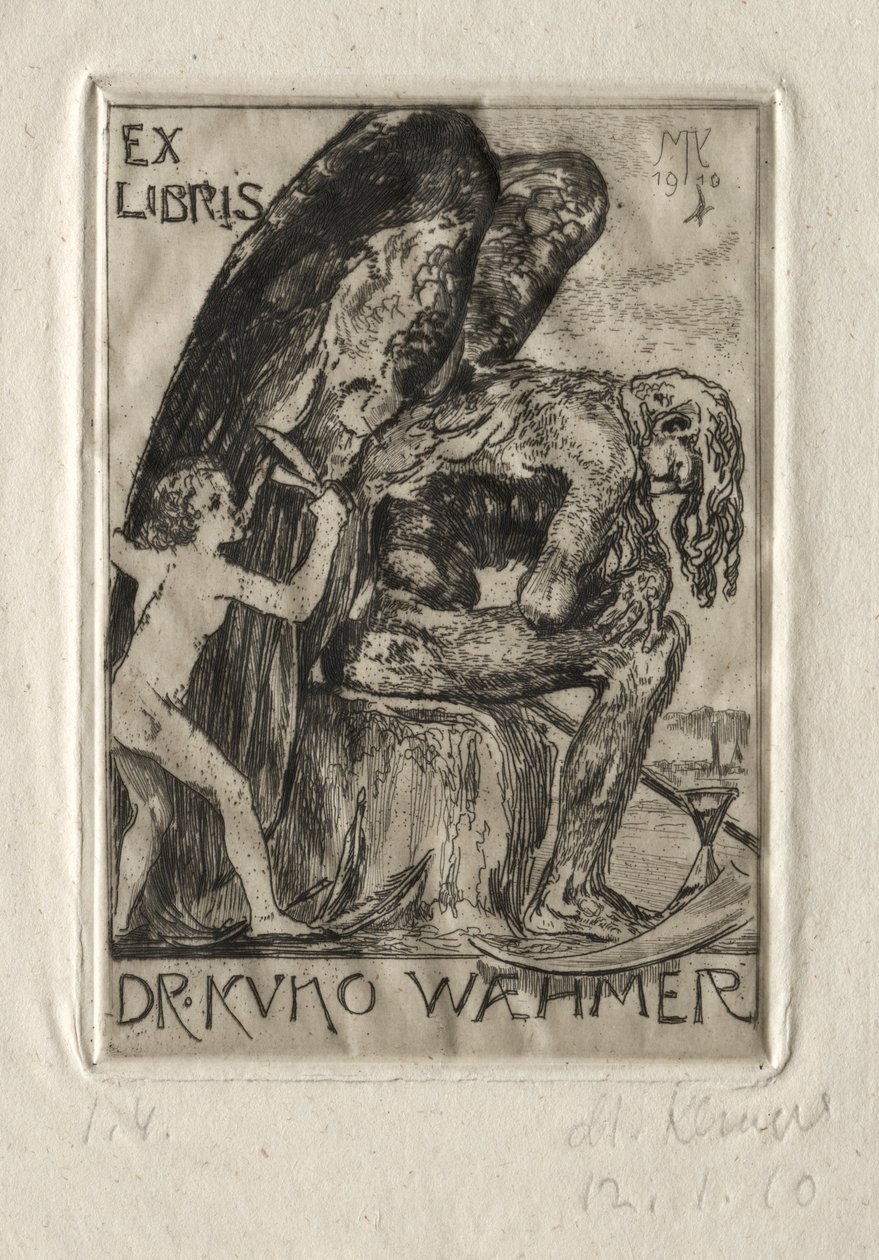 Ekslibris Dr. Kuno Waehmer, 1910. autorstwa Max Klinger