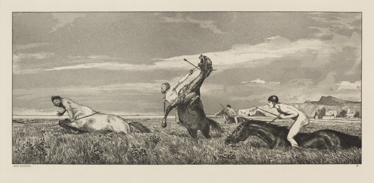 Intermezzi, Opus IV, bł. 3: Ścigany centaur autorstwa Max Klinger