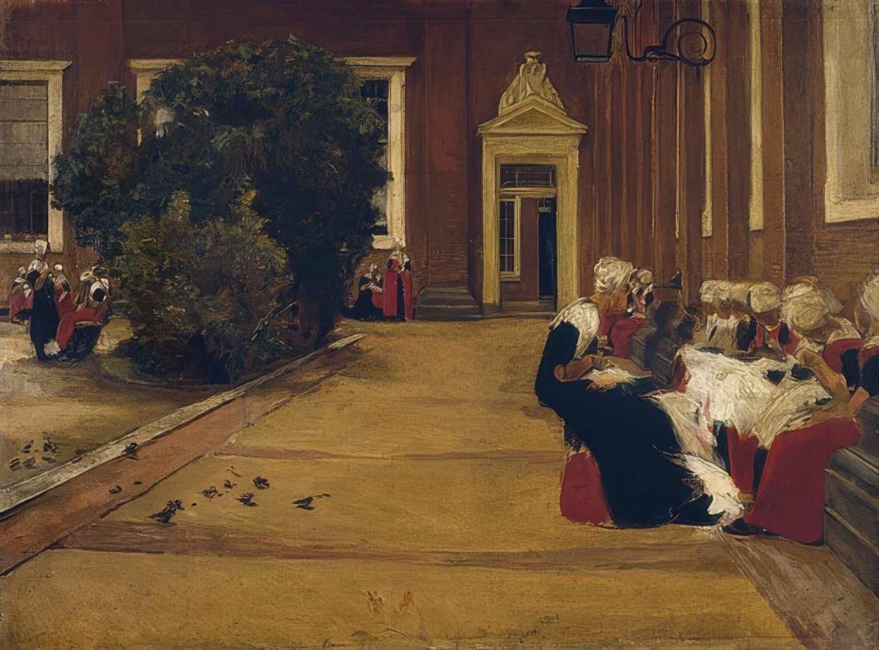 Dziewczęta sieroty z Amsterdamu (studium). 1876 autorstwa Max Liebermann