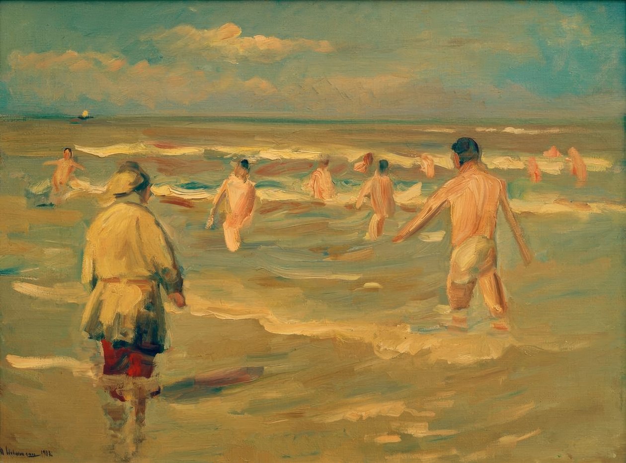 Kąpiący się chłopiec autorstwa Max Liebermann
