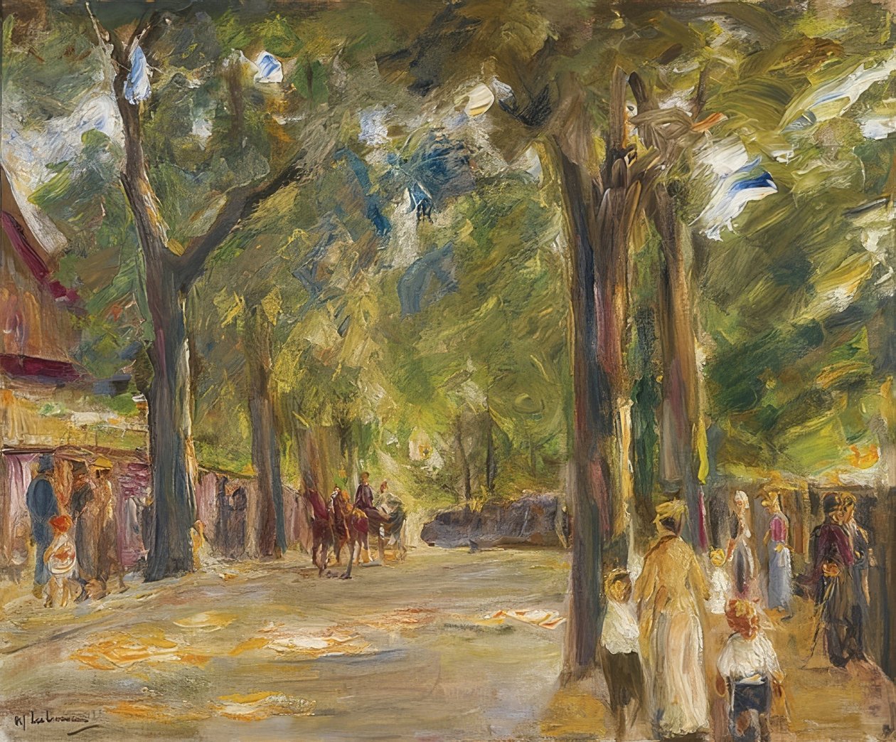 Duża Seestrasse w Wannsee z spacerowiczami autorstwa Max Liebermann