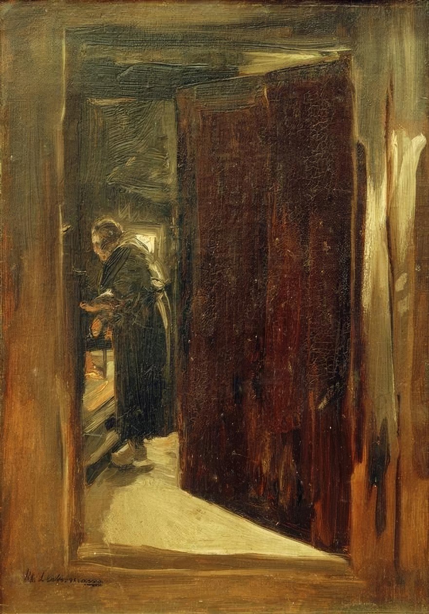 Kobieta w kuchni - perspektywa autorstwa Max Liebermann