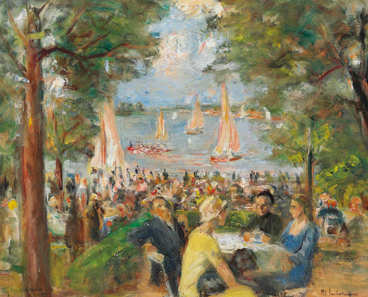 Restauracja ogrodowa przy Havel, 1934. autorstwa Max Liebermann