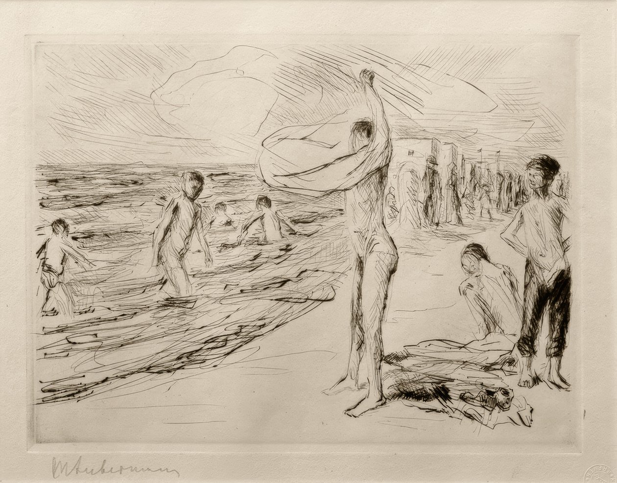 M.Liebermann, chłopcy kąpiący się na wietrze autorstwa Max Liebermann