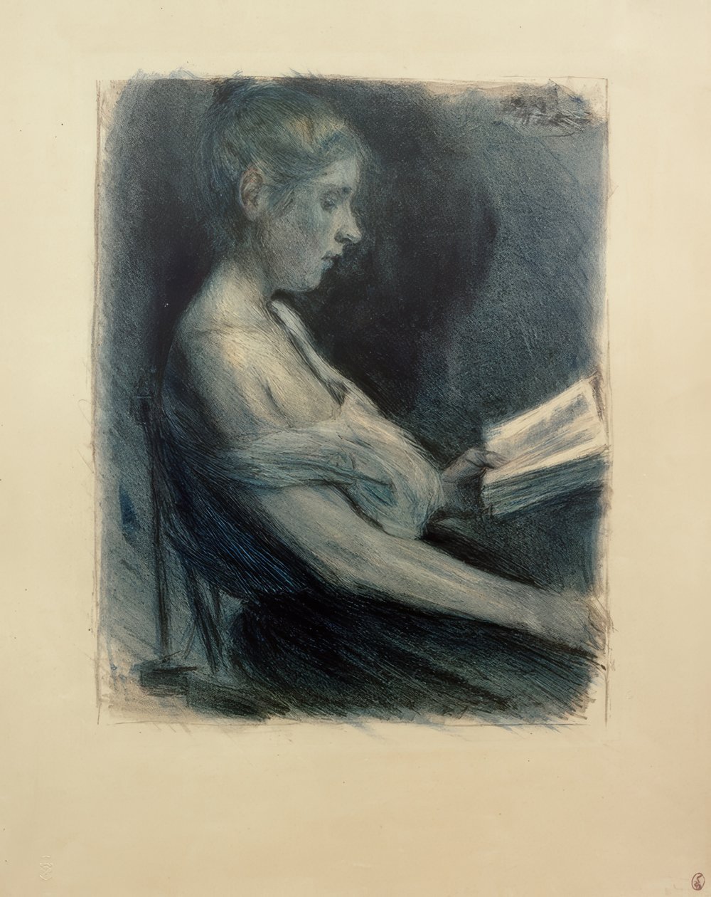 M. Liebermann, dziewczyna czytająca autorstwa Max Liebermann