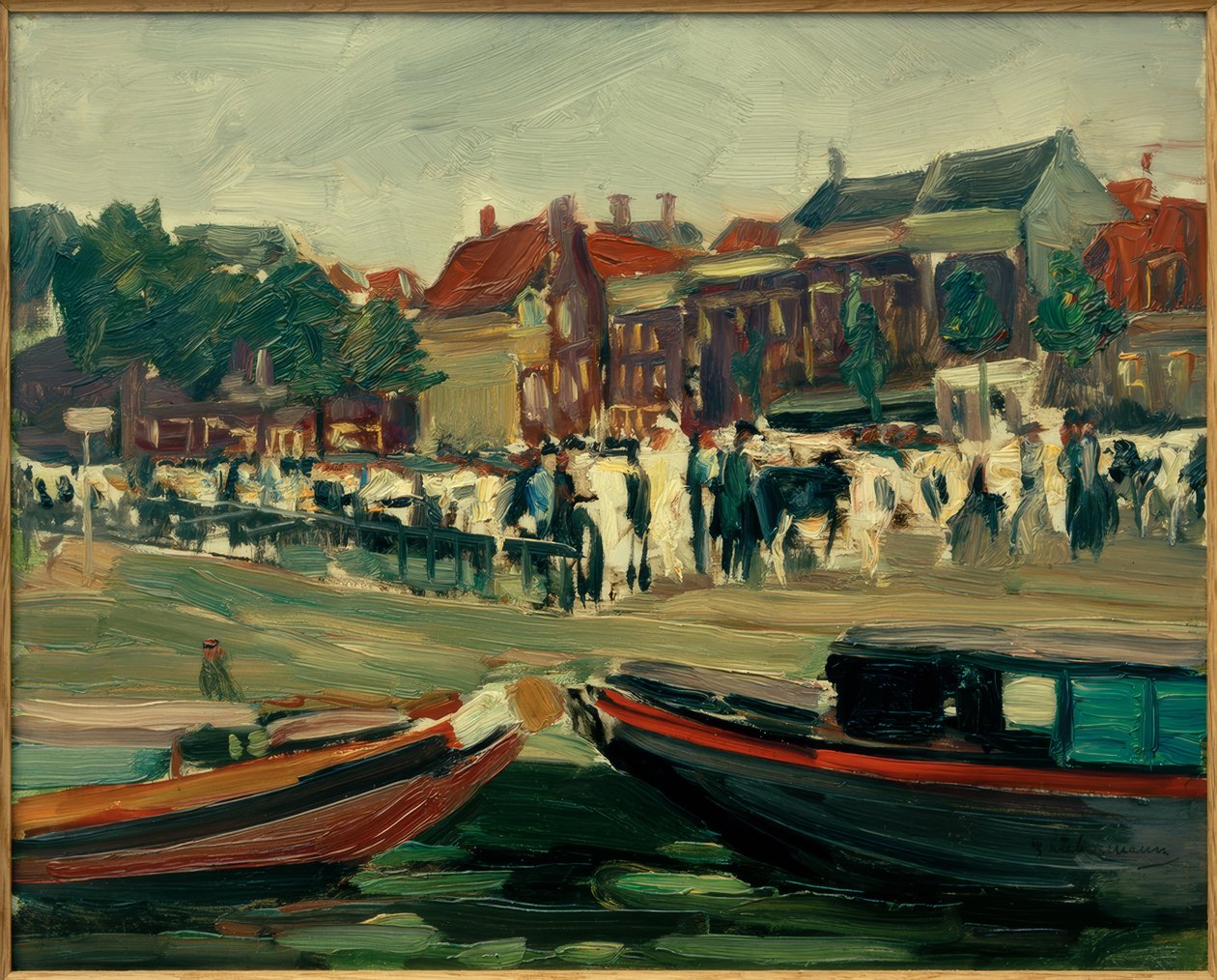 M. Liebermann, Rindermarkt w Leyden autorstwa Max Liebermann