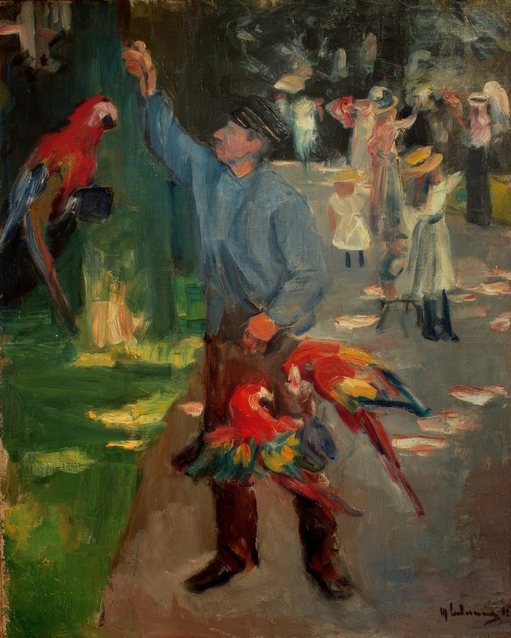 Człowiek-papuga w zoo w Amsterdamie autorstwa Max Liebermann