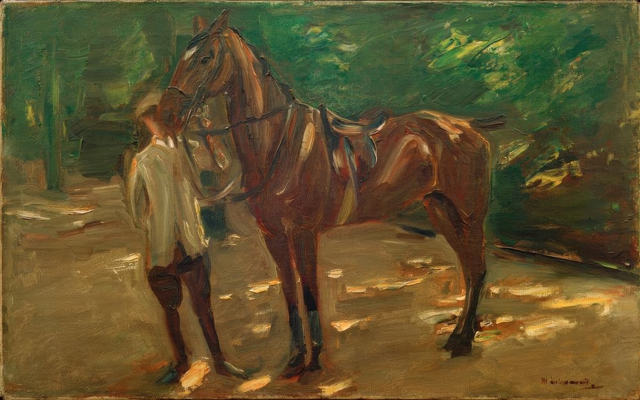 Pan młody z koniem autorstwa Max Liebermann
