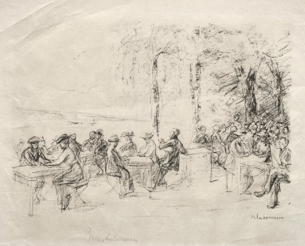 Restauracja na nabrzeżu. autorstwa Max Liebermann