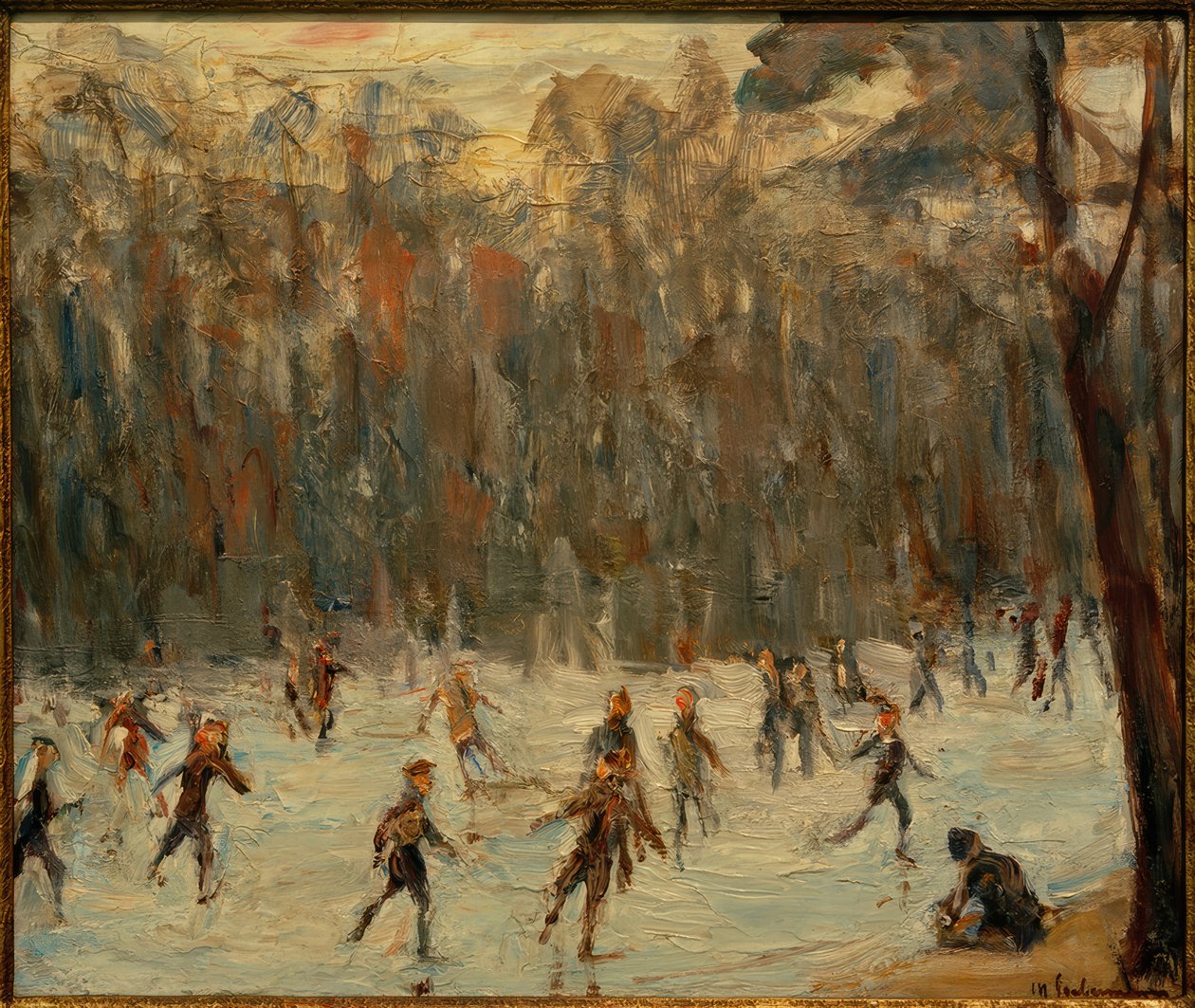 Łyżwiarze w zoo autorstwa Max Liebermann