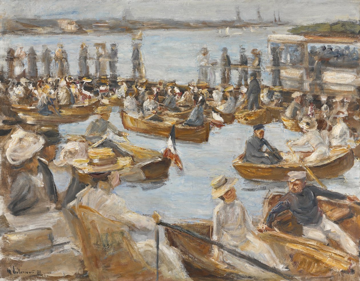 Letni wieczór nad rzeką Alster, Hamburg autorstwa Max Liebermann