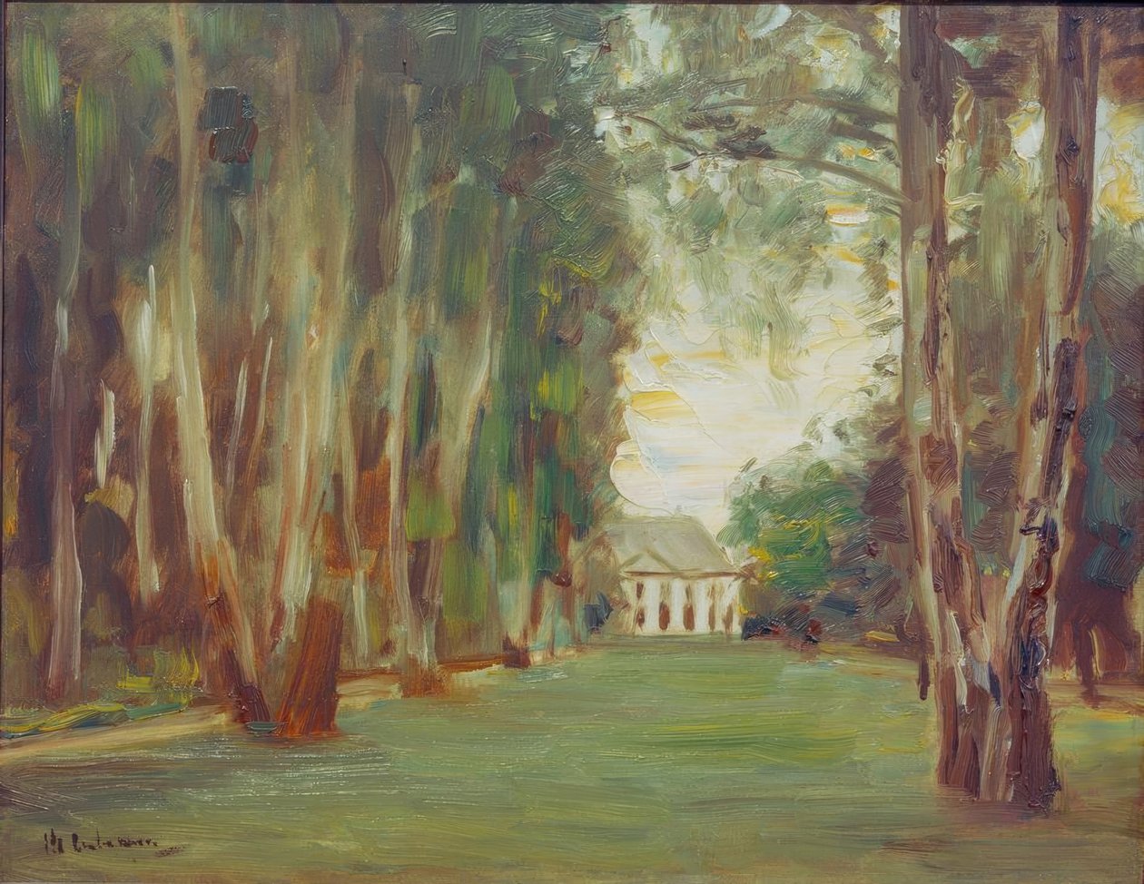 Ogród Wannsee z willą / Aleja brzozowa w ogrodzie Wannsee autorstwa Max Liebermann