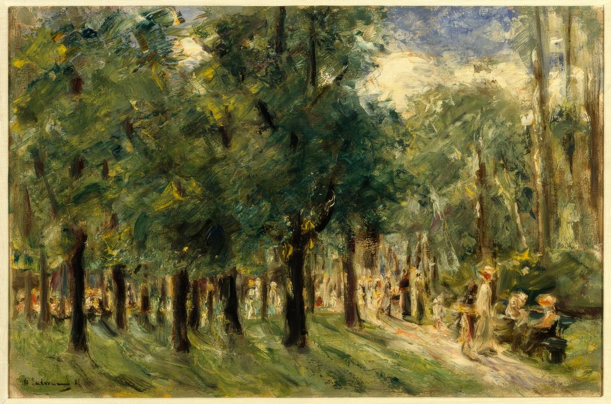 Ścieżka w zoo ze spacerowiczami autorstwa Max Liebermann