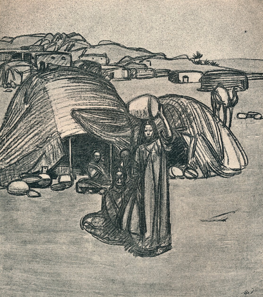 U bram pustyni, ok. 1920, 1923 autorstwa Maxime Pierre Jules Dethomas
