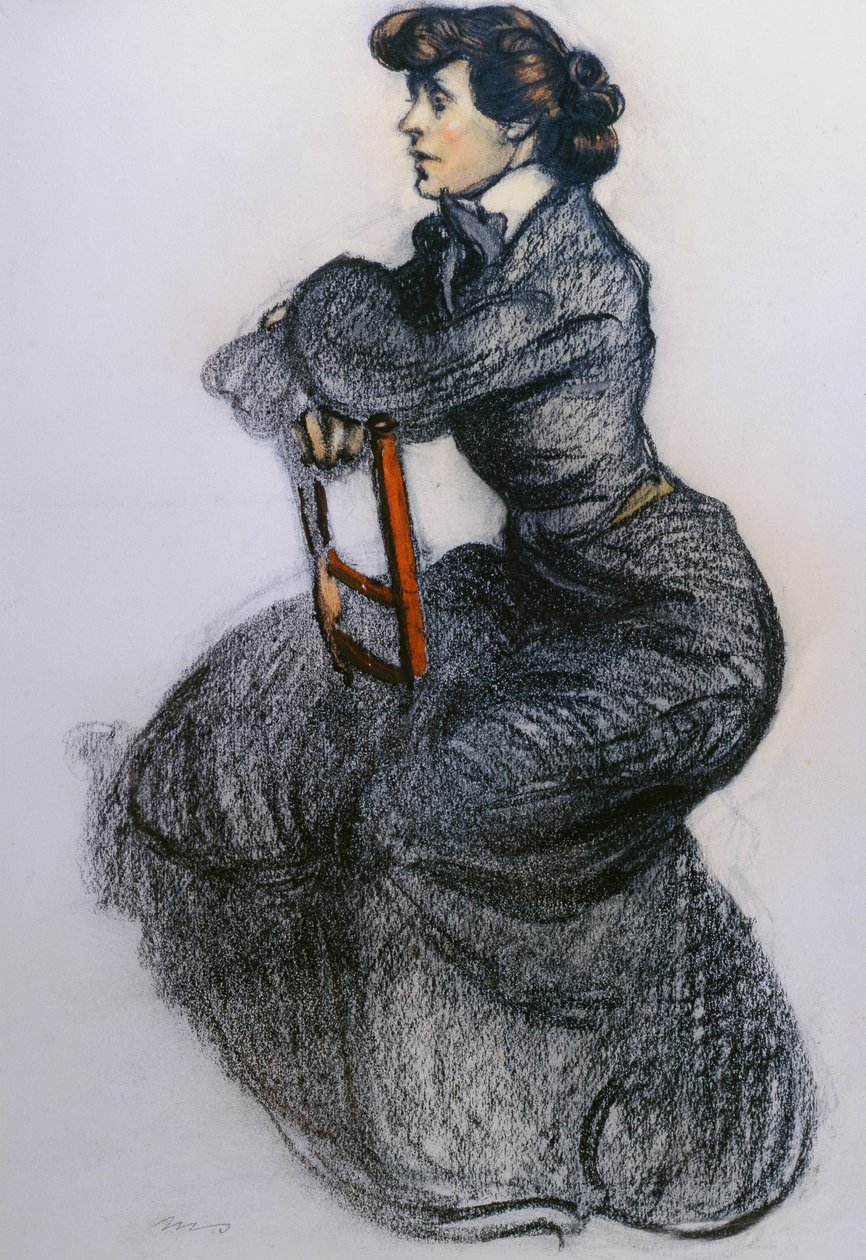 Colette, c.1906-7 (węgiel i pastel) autorstwa Maxime Pierre Jules Dethomas
