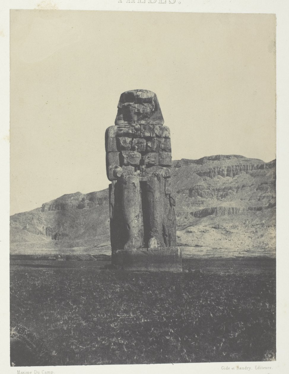 Qurnah, Statua Memnona; Teby autorstwa Maxime Du Camp