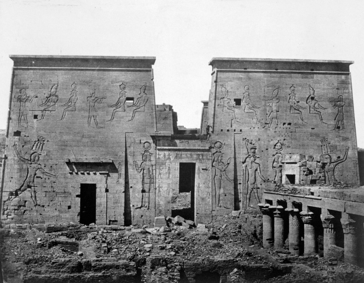 Świątynia File, Nubia, Egipt, 1852 r. autorstwa Maxime Du Camp