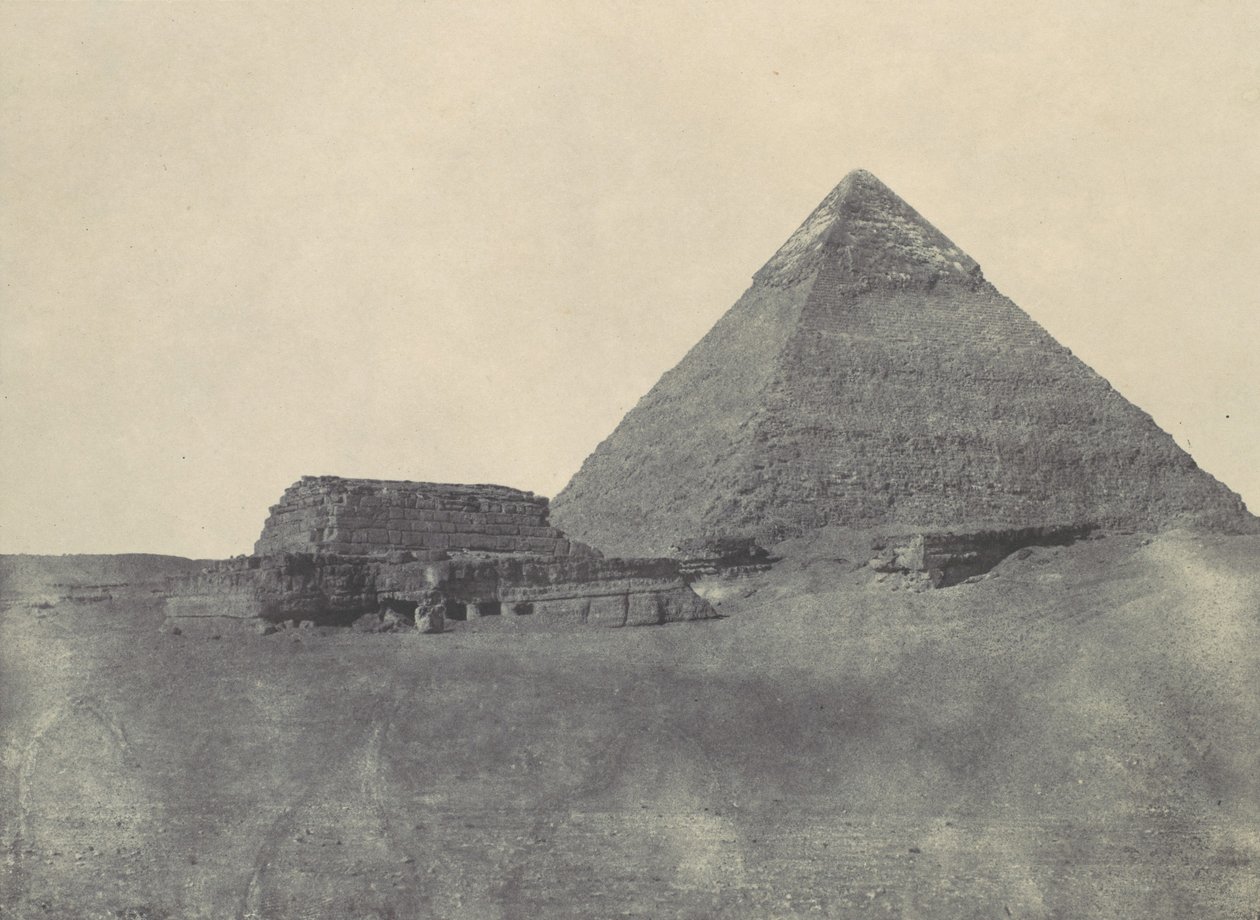 Środkowy Egipt. Piramida Chefrena, 1850. autorstwa Maxime Du Camp
