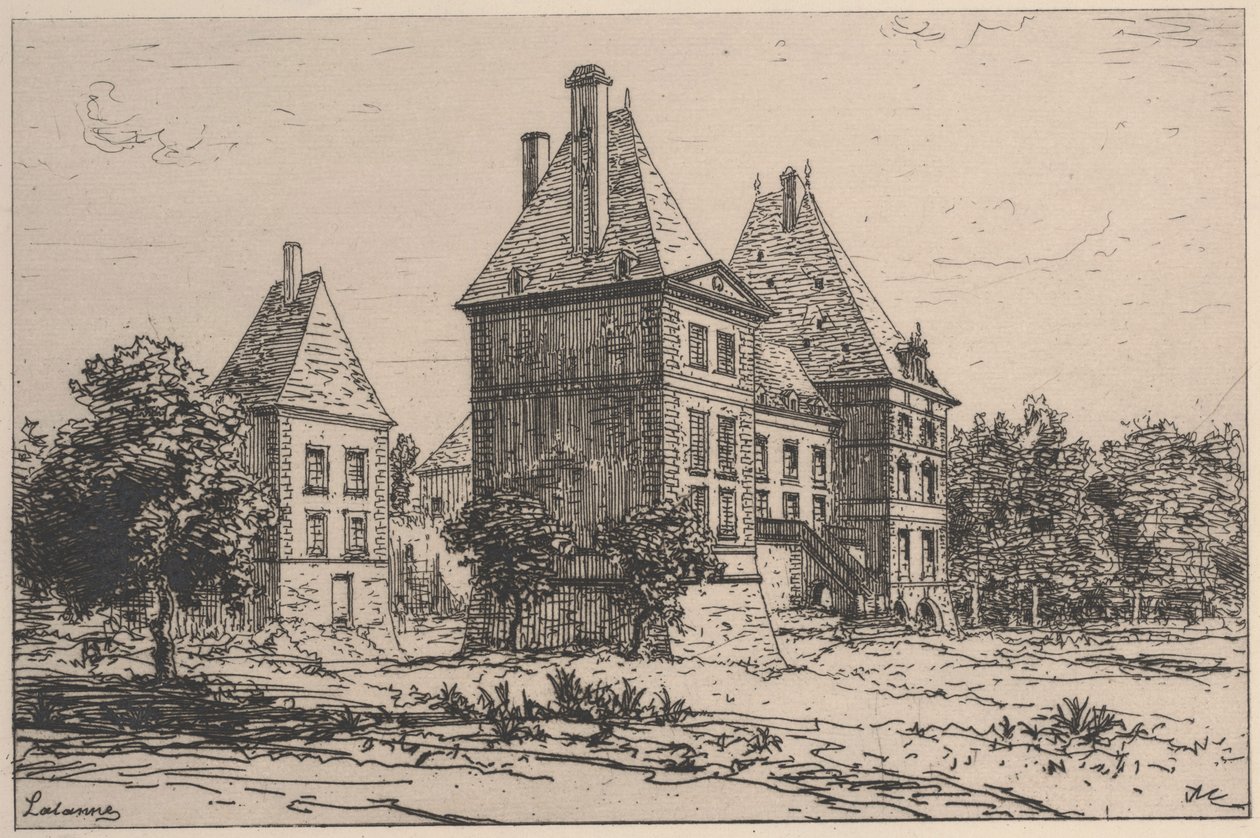 Chateau Thierry (trawienie i sucha igła) autorstwa Maxime Lalanne
