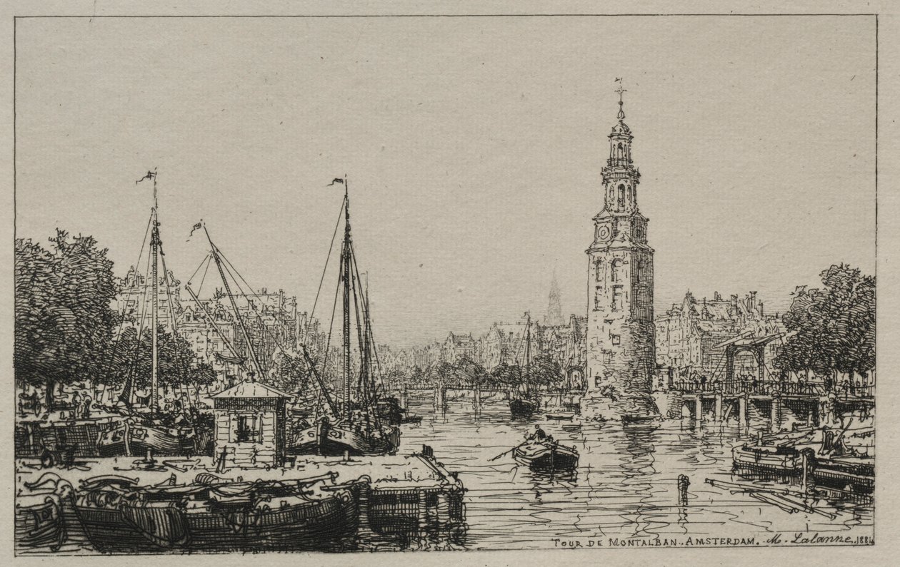 Tour de Montelban, Amsterdam, 1884. autorstwa Maxime Lalanne
