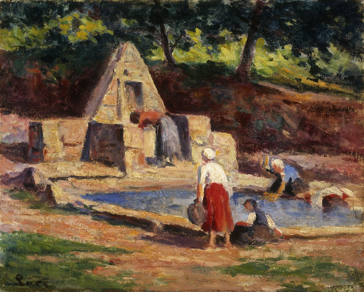 Pokojówki, Kermouster; Kermouster, Les Lavandières, 1914-1915 autorstwa Maximilien Luce