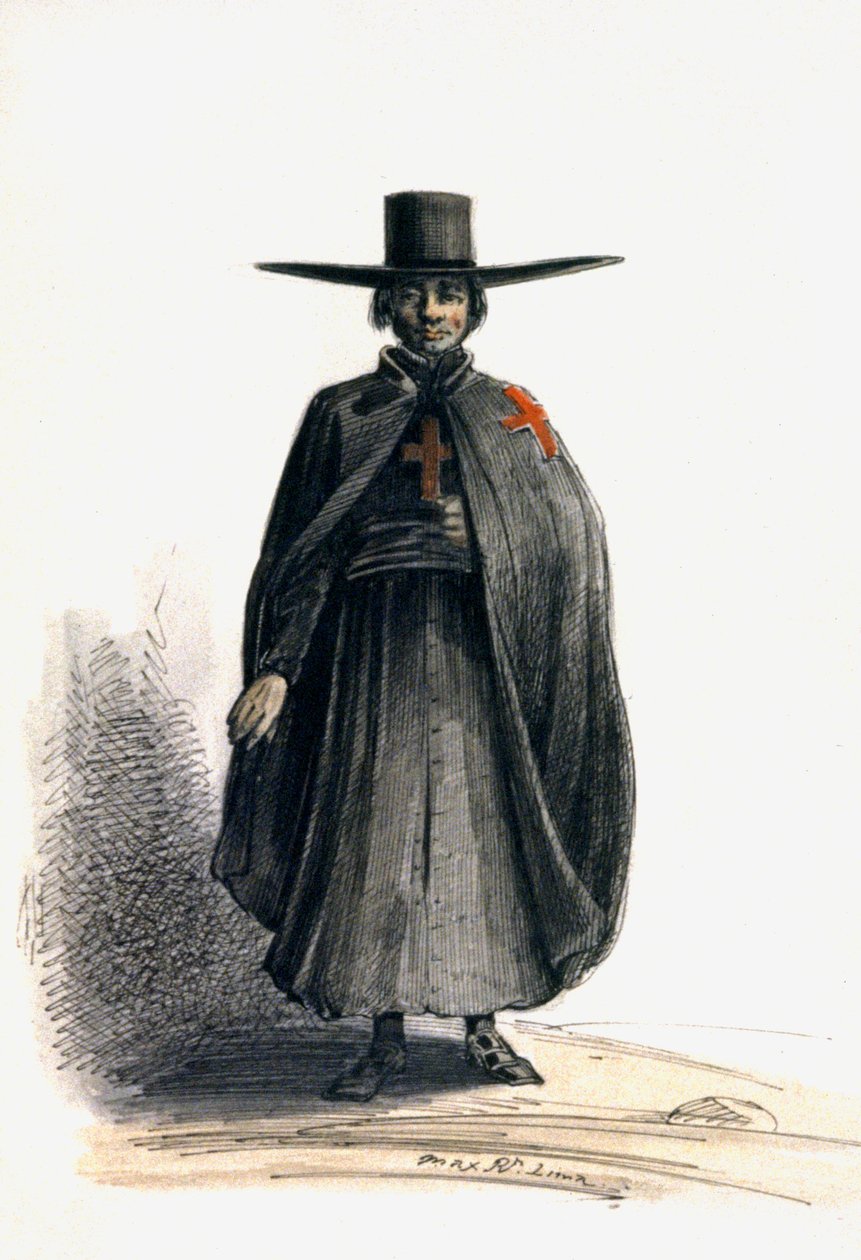 Missionaire au Perou, ok.1840 (akwarela) autorstwa Maximilien Radiguet