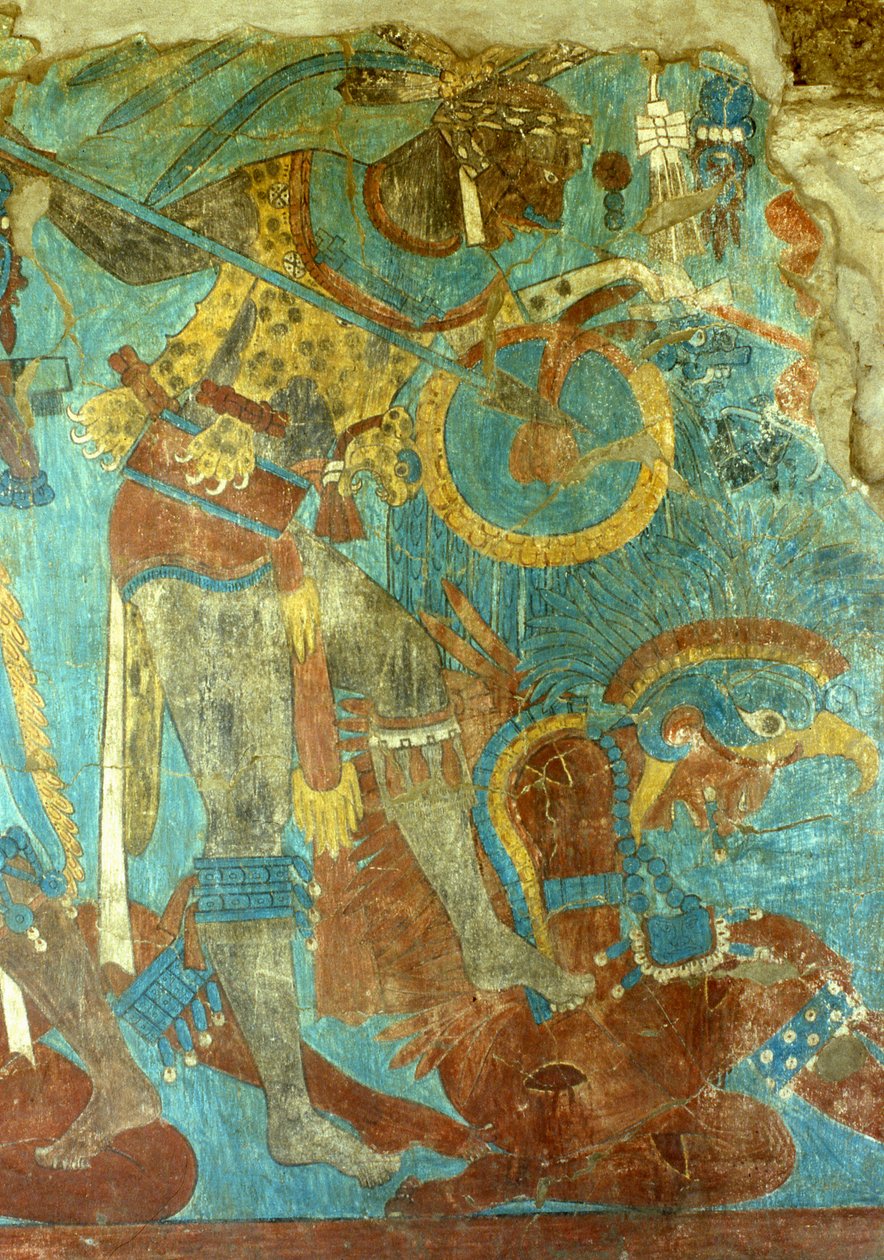 Bitwa pod Cacaxtla, okres późnego klasyku (mural) autorstwa Mayan
