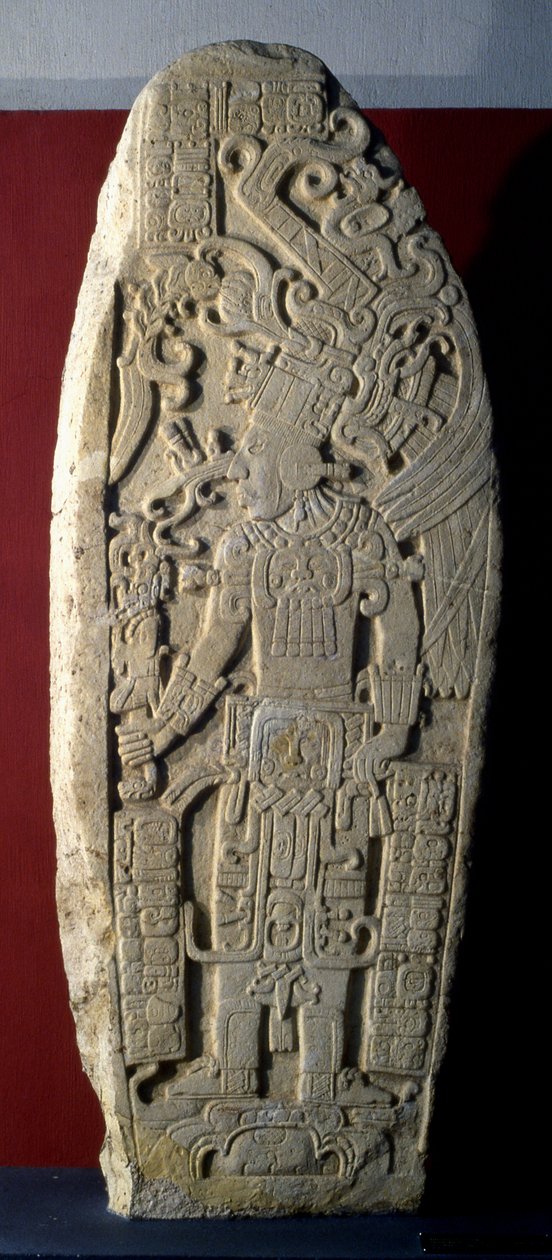 Machaquila Stela 7, późny okres klasyczny, 830 rne autorstwa Mayan