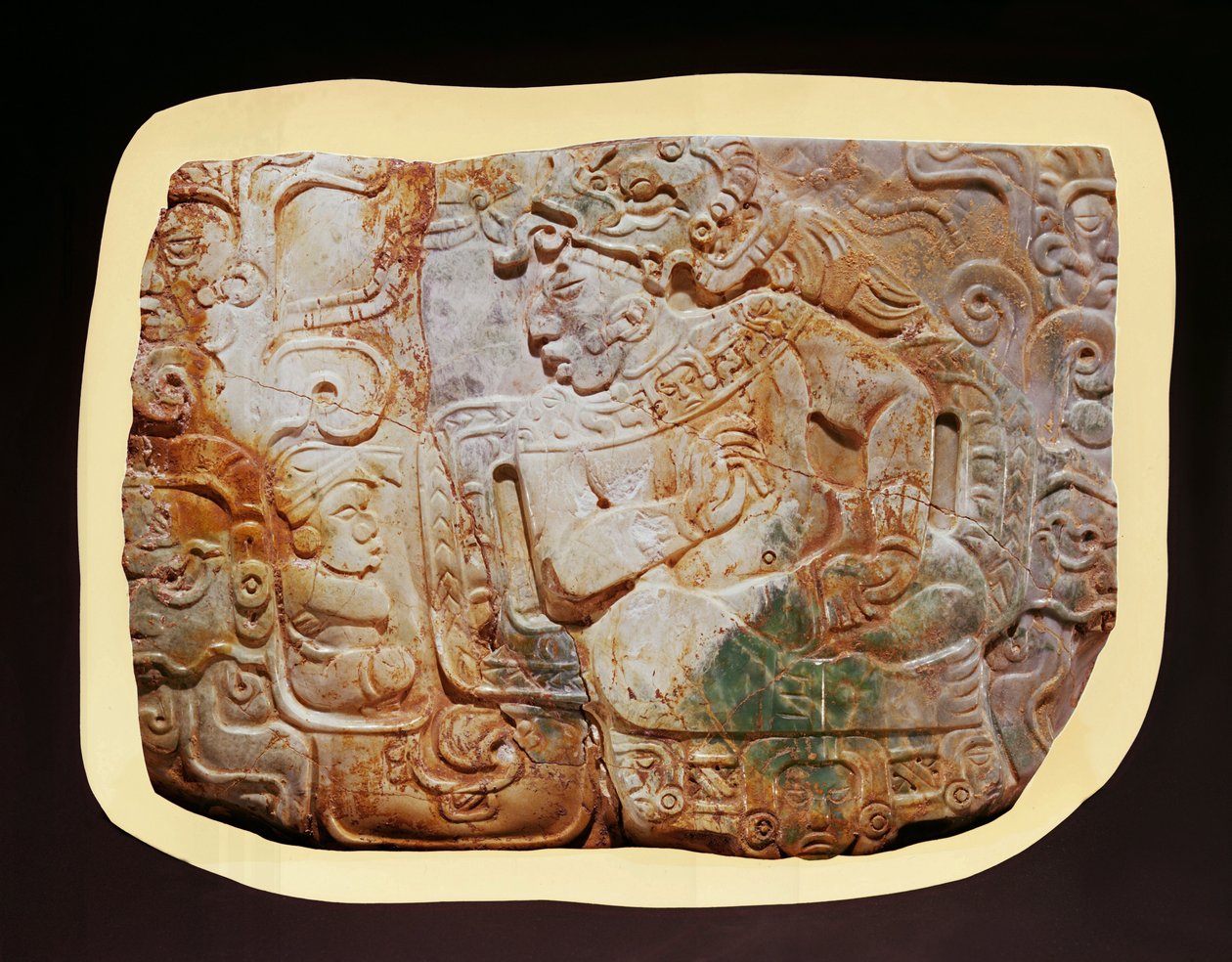 Pectoral króla i dworzanina z Tikal (jadeit) autorstwa Mayan